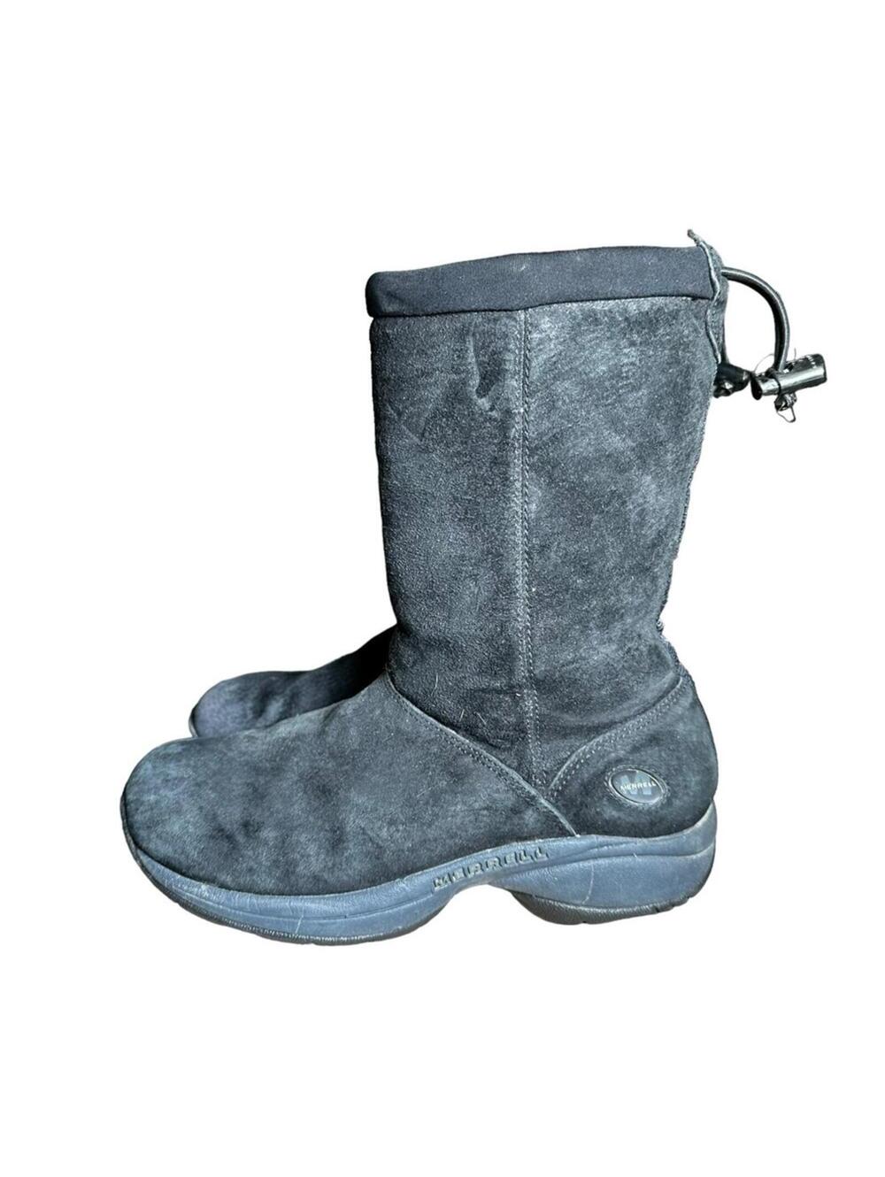 Merrell Primo Chill Massif Women's Winter Boots Size 6.5 Black Suede Fur